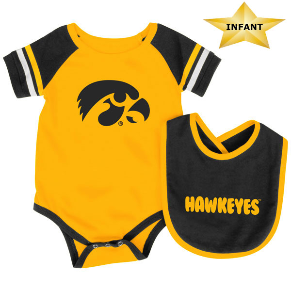 Iowa Hawkeyes Infant Roll-Out Onesie & Bib Set