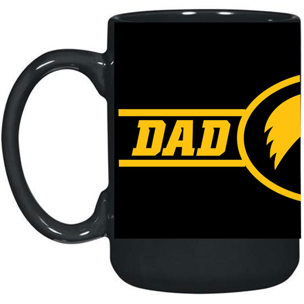 Iowa Hawkeyes Dad Black Mug