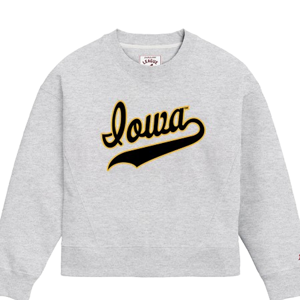 Iowa Hawkeyes Women's Script IOWA Boxy Crew