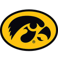 IOWA HAWKEYES OVAL TIGERHWK GOLD/BLK DECAL