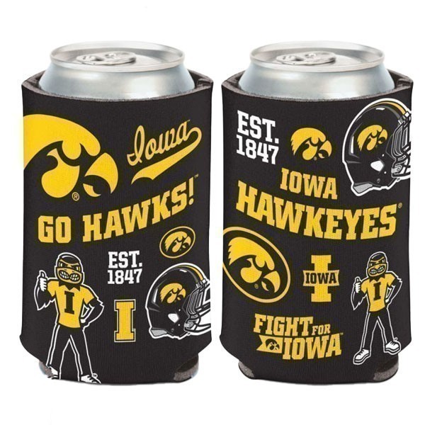 Iowa Hawkeyes Scatter Print Can Cooler