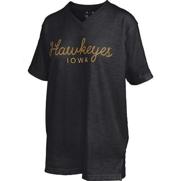 IOWA HAWKEYES WOMEN'S PENSACOLA CHAIN STITCH TEE