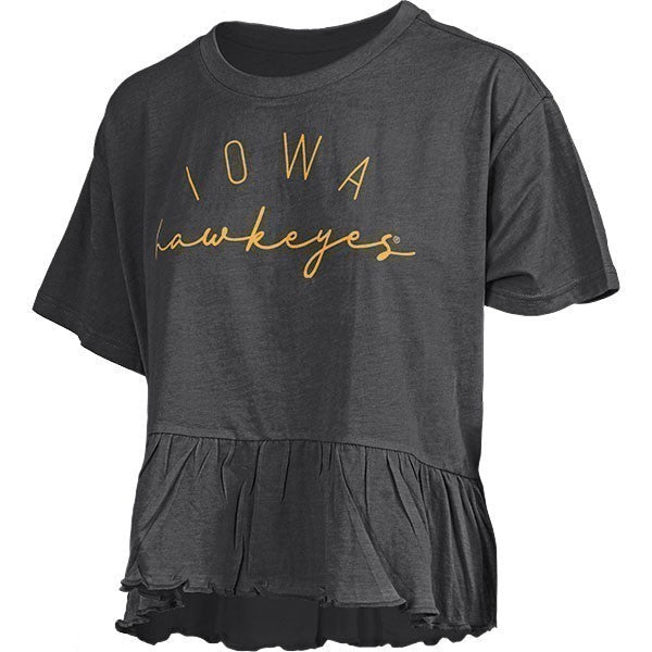 Iowa Hawkeyes Women's Ruffled Bottom Crop