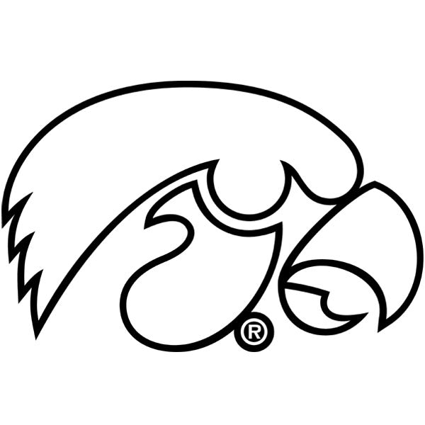 IOWA TIGERHAWK OUTLINE DECAL 8.5X5.5