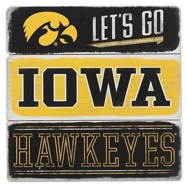 Iowa Hawkeyes Plank Wood Sign