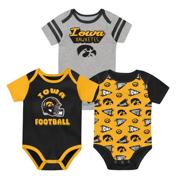 Iowa Hawkeyes Infant 3-Pack Bodysuit Set