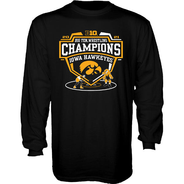 Iowa Hawkeyes Wrestling 2021 B1G Champions Tee - Long Sleeve