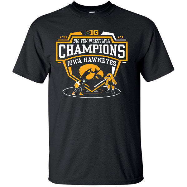 Iowa Hawkeyes Wrestling 2021 B1G Champions Tee - Short Sleeve