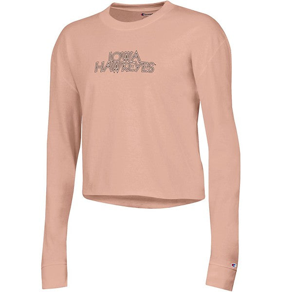 IOWA WOMEN'S LONG SLEEVE BOYFRIEND CROP