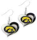 Iowa Hawkeyes Swirl Heart Earrings