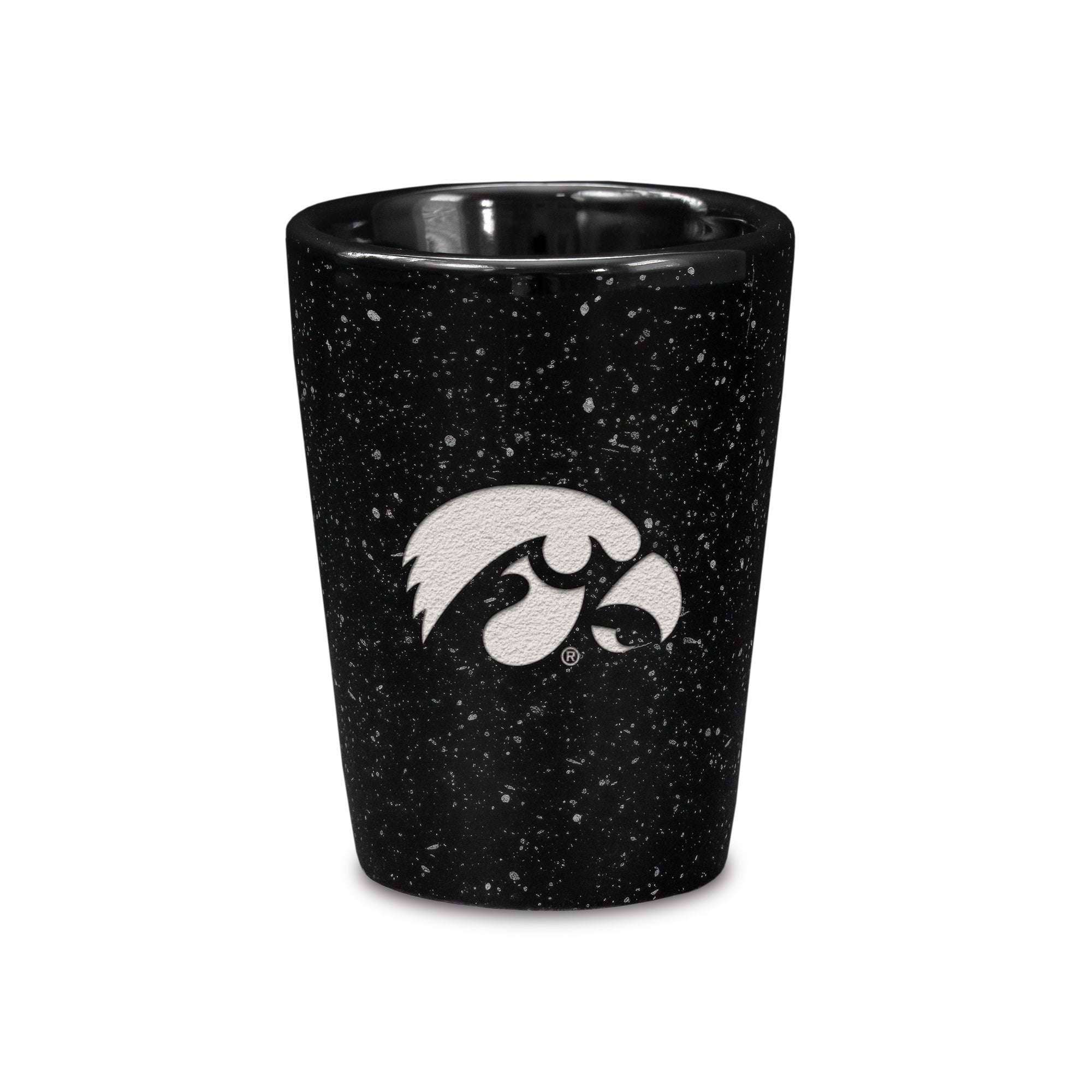 Iowa Hawkeyes Speckled Ceramic Shot Glass