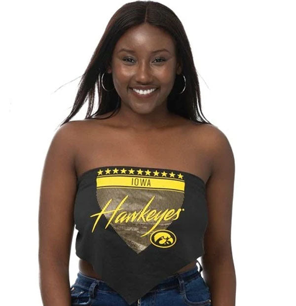University of Iowa Women's Tie Back Bandaeu Top