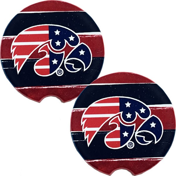IOWA CAR COASTER 2PK PATRIOTIC