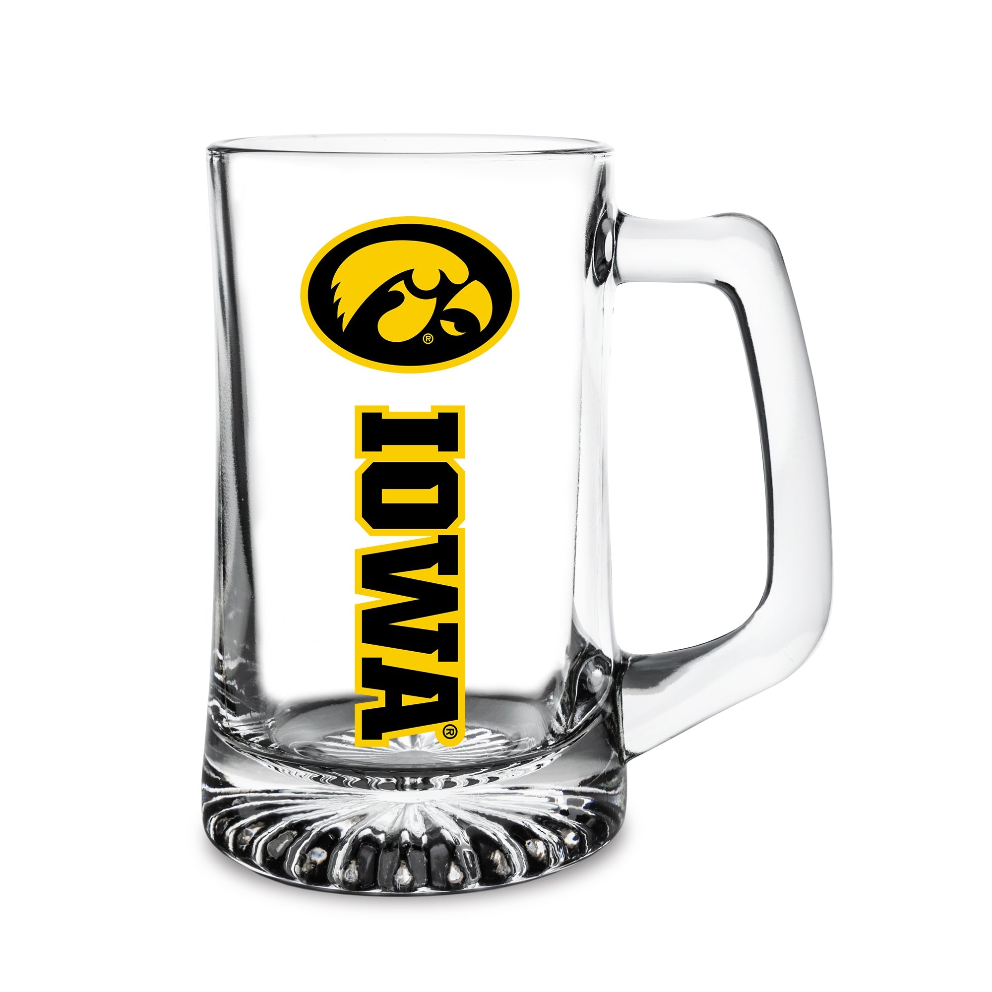 Iowa Hawkeyes Glass Beer Mug