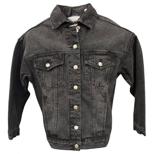 Iowa Hawkeyes Women's Black Denim Jacket Higgins