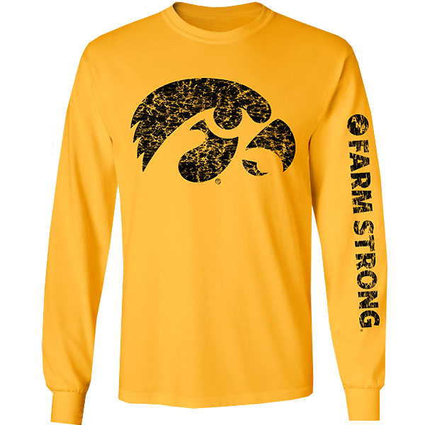 Iowa Hawkeyes Farm Strong Big Logo L/S Tee
