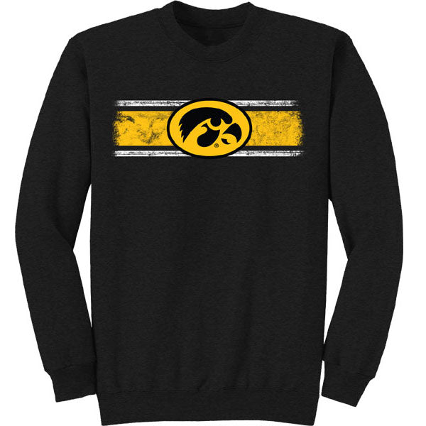 Iowa Hawkeyes Mesh Stripe Crew Sweat