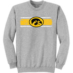 Iowa Hawkeyes Mesh Stripe Crew Sweat