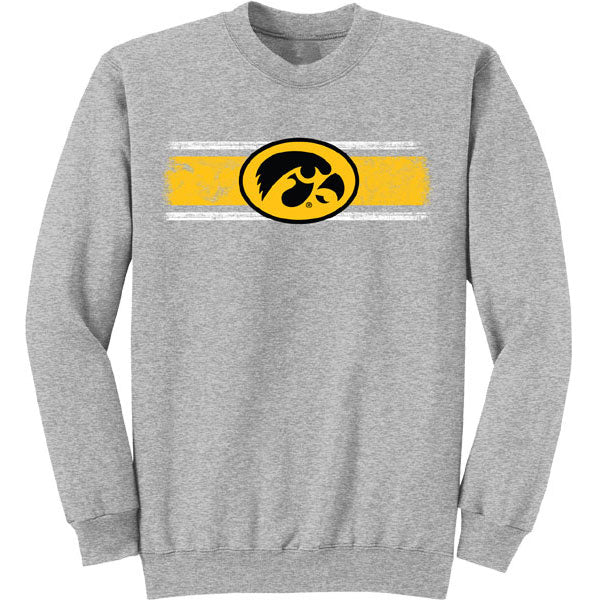 Iowa Hawkeyes Mesh Stripe Crew Sweat