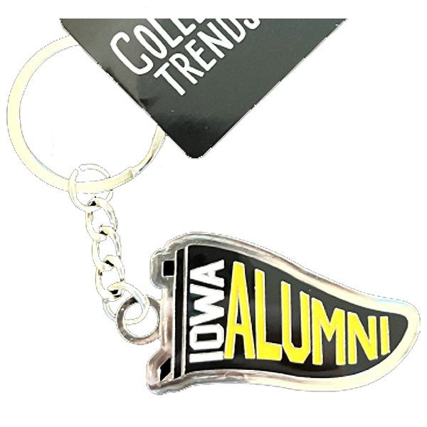 Iowa Hawkeyes Pennant Alumni Keychain
