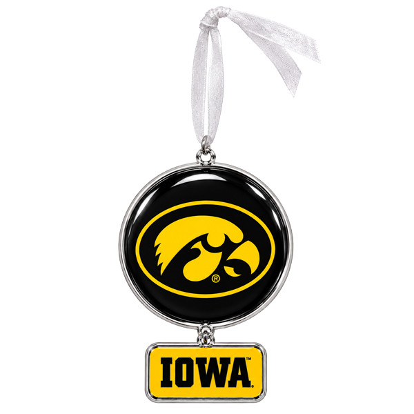IOWA SHAPED METAL ORNAMENT