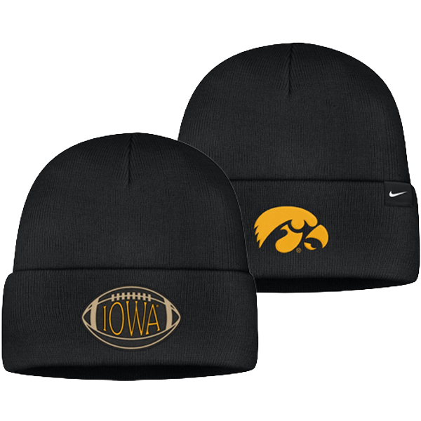 IOWA HAWKEYES NIKE PEAK PREP FOOTBALL UTILITY BEANIE CAP