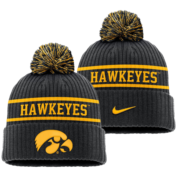 IOWA HAWKEYES NIKE PEAK PRIMETIME CUFFED BEANIE CAP