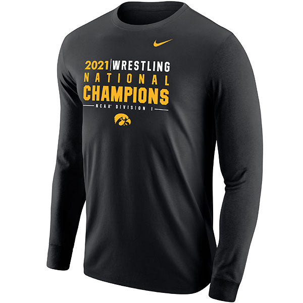 Iowa Hawkeyes Wrestling Champions Black Tee
