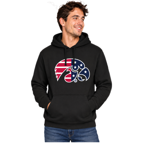 Iowa Hawkeyes Patriotic Tigerhawk Hooded Sweatshirt