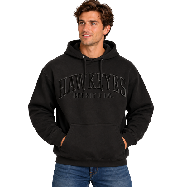IOWA HAWKEYES FUNDAMENTAL FLEECE TONAL PUFF HOOD