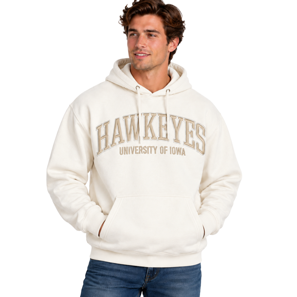IOWA HAWKEYES FUNDAMENTAL FLEECE TONAL PUFF HOOD