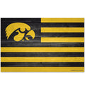 Iowa Hawkeyes Striped Wood Sign