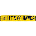 IOWA LETS GO HAWKS STREET SIGN