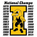 Iowa Hawkeyes Wrestling Champions Decal