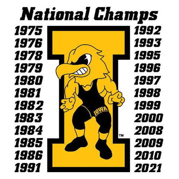 Iowa Hawkeyes Wrestling Champions Decal