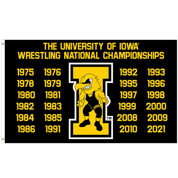 Iowa Hawkeyes Wrestling Champions Flag