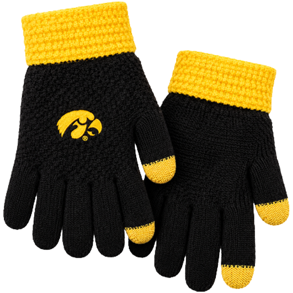 Iowa Hawkeyes Waffle Knit Gloves