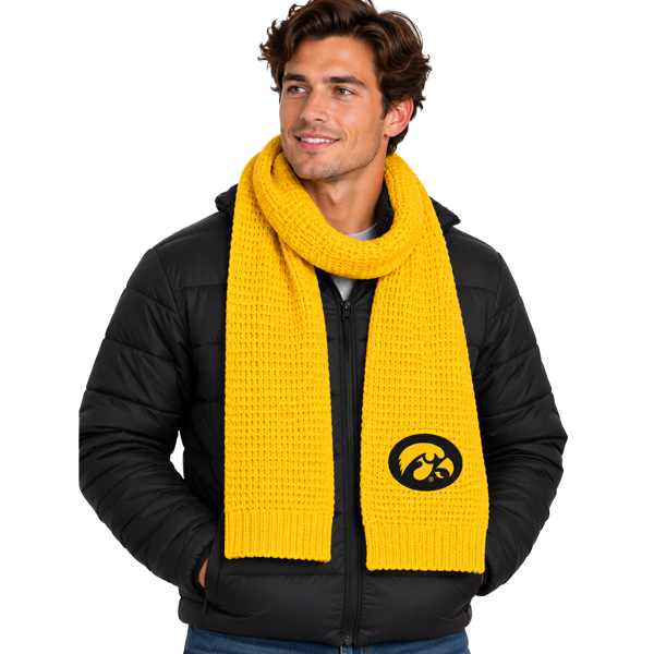 Iowa Hawkeyes Waffle Knit Scarf