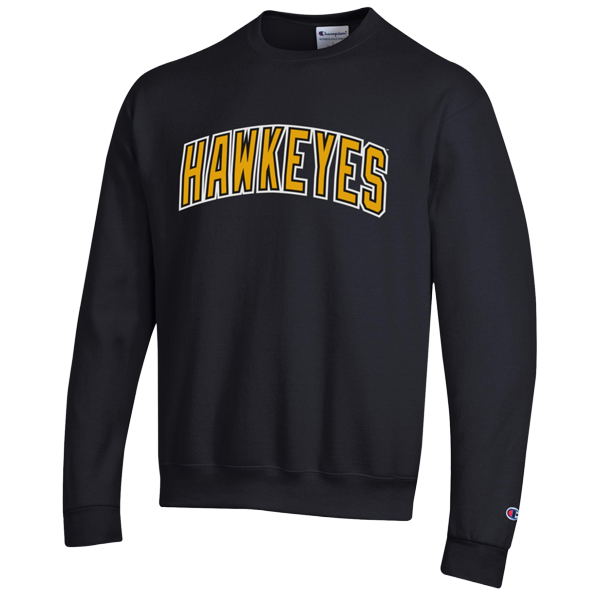 IOWA HAWKEYES POWERBLEND TWILL GLITTER CREW