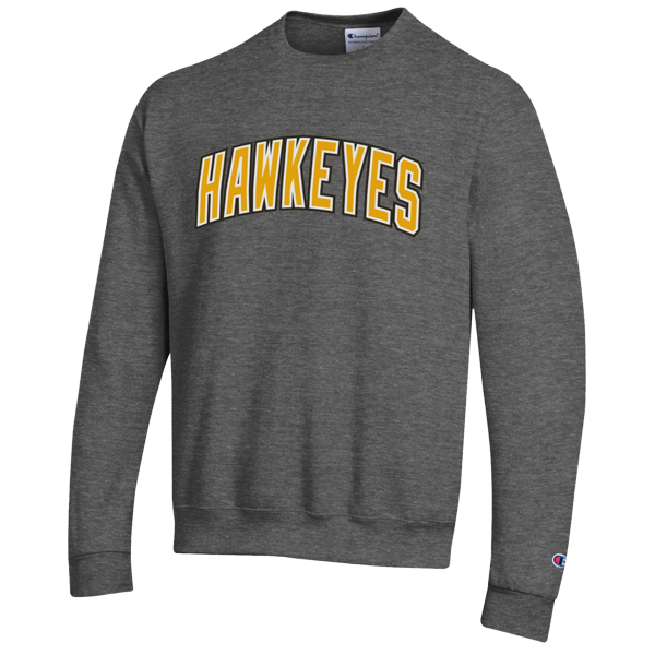 IOWA HAWKEYES POWERBLEND TWILL GLITTER CREW