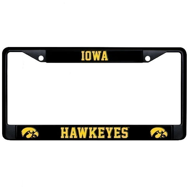 Iowa Hawkeyes White Metal License Plate Frame
