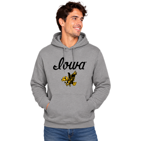 Iowa Hawkeyes Script Flying Hawk Hoodie