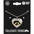 Iowa Hawkeyes Heart Necklace