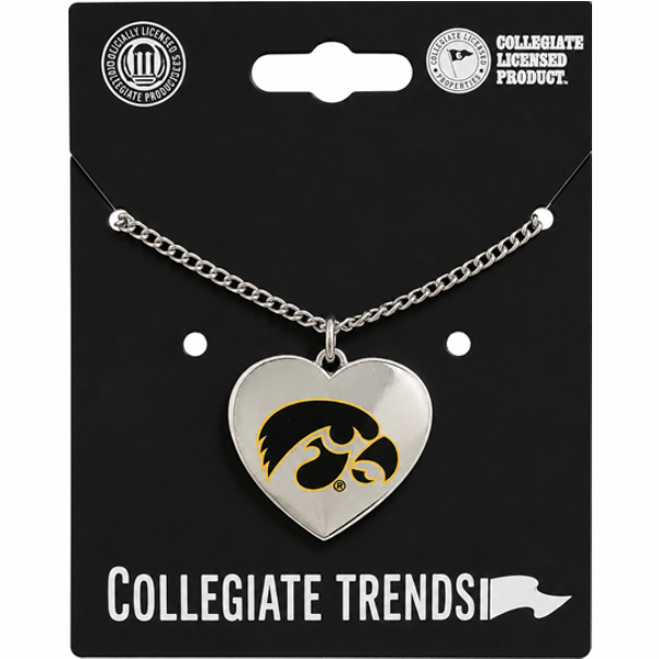 Iowa Hawkeyes Heart Necklace