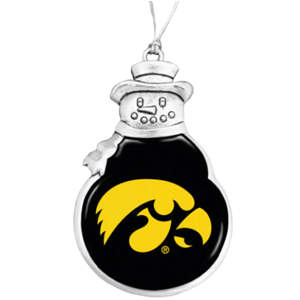 Iowa Hawkeyes Snowman Ornament