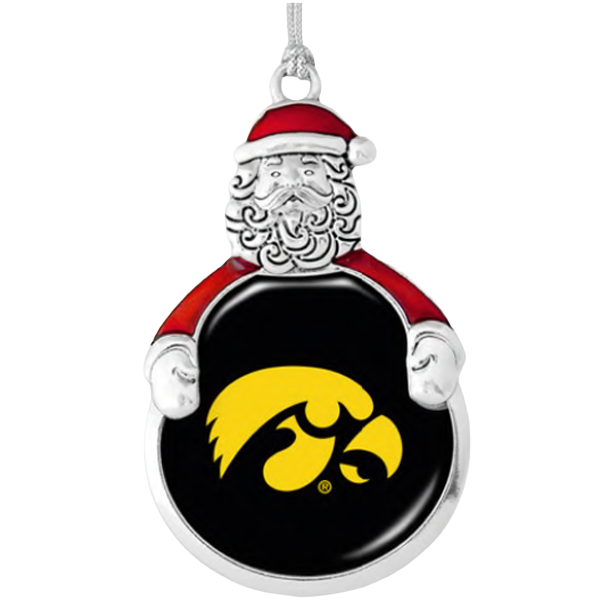Iowa Hawkeyes Santa Ornament