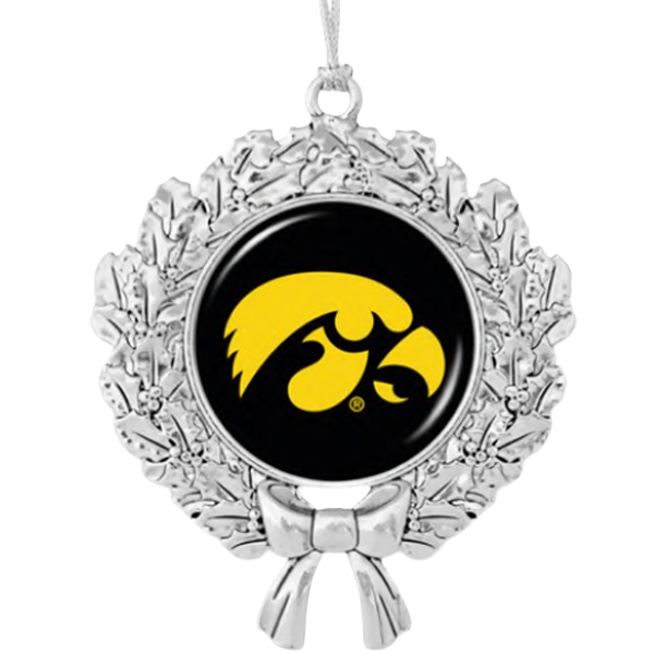 Iowa Hawkeyes Wreath Ornament