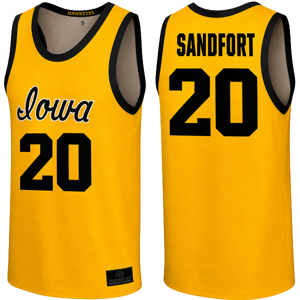 Iowa Hawkeyes Basketball Player Script Jersey