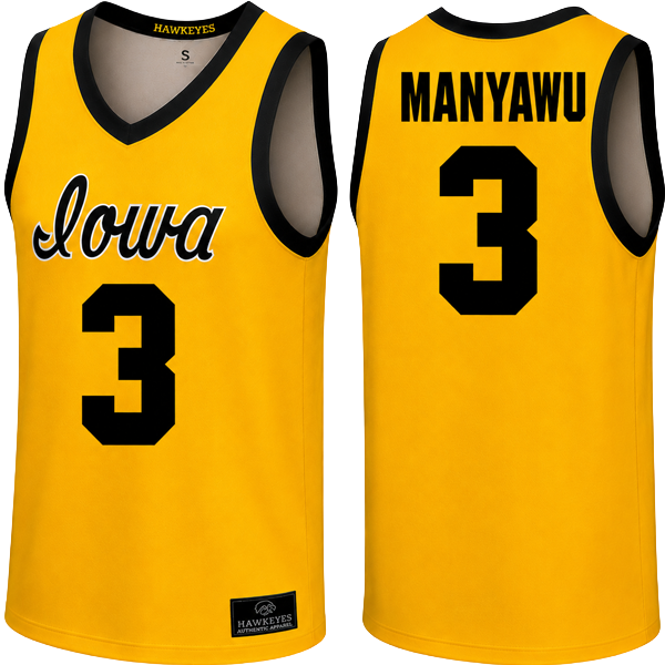 Iowa Hawkeyes Basketball Player Script Jersey