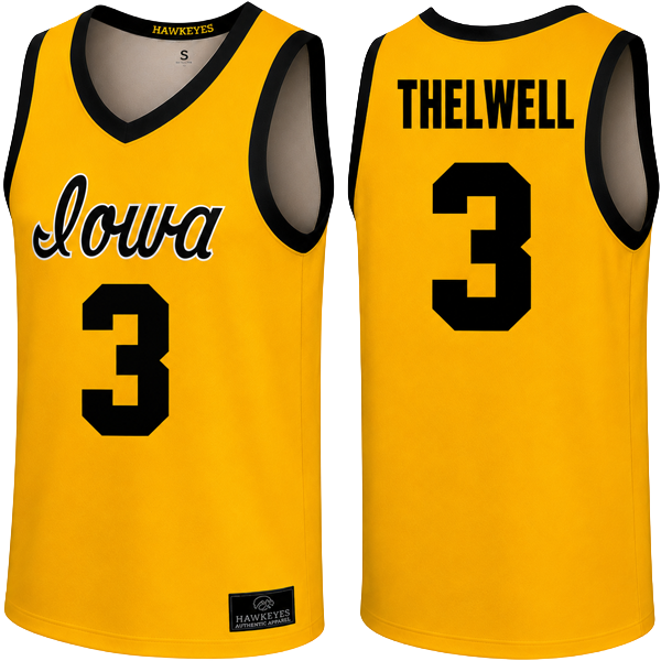 Iowa Hawkeyes Basketball Player Script Jersey